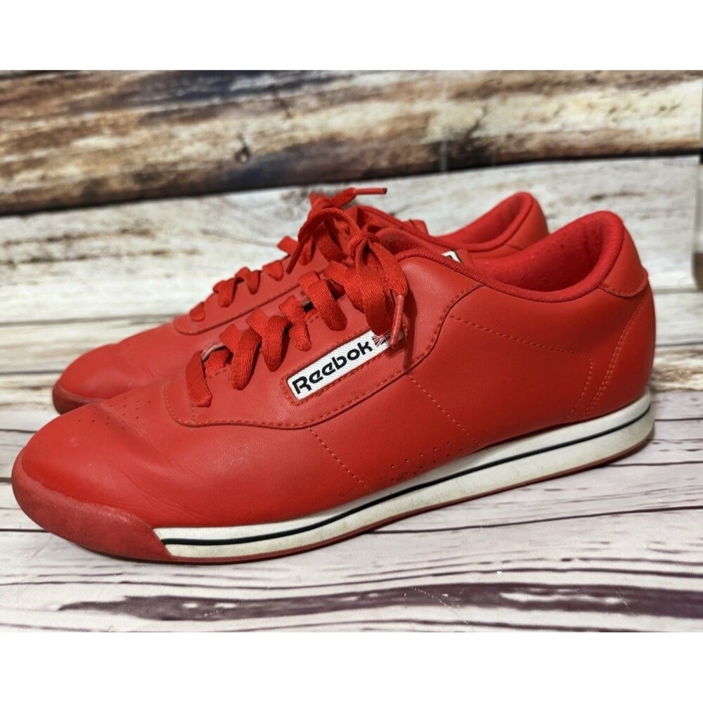 Reebok Princess Classic J95025 Sneakers US 11 Techy Red Leather Athletic Shoes